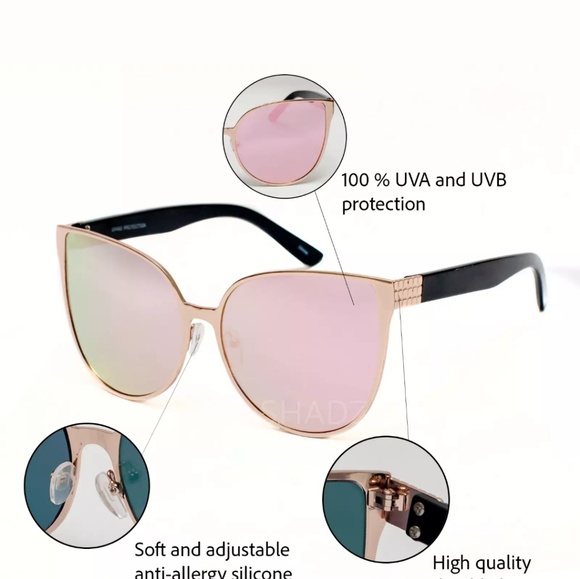 🍍Trendy Cateye Mirror Black Sunglasses - Picture 5 of 6